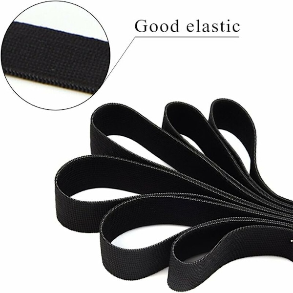 6 meter lång - platta resårband - Längd: 6 m - För manuellt arbete - 50 mm bred - svart