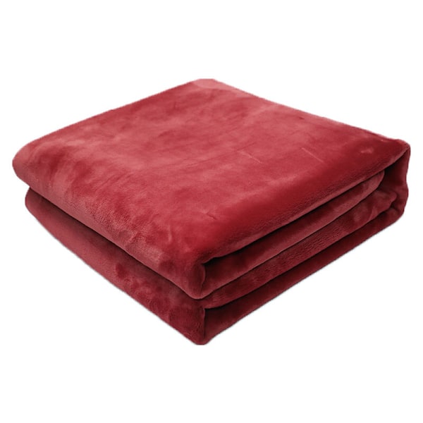 Polarfilt - Mjuk och lätt filt för säng, soffa, camping och resor - Ultra mjuk varm filt (130 x 180, röd)
