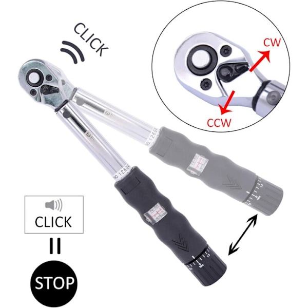 Momentnøgle til cykel med 10 bits 1/4 2-24Nm