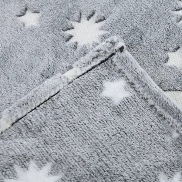 Drenge- og pigetæppe, let børnefødselsdagstæppe til børn og småbørn, siesto-tæppe i sød og blød polarfleece, 100 x 150 cm, grå