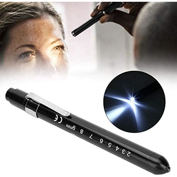 (Musta)LED Penlight Professional kannettava diagnostinen lamppu kynä Cli