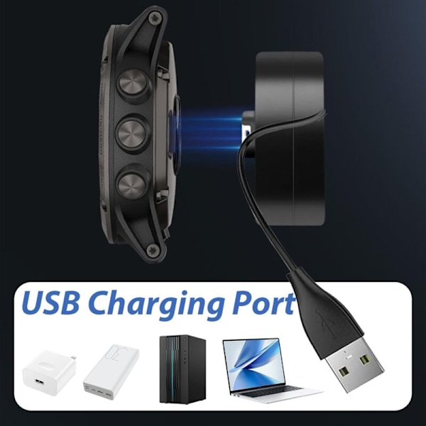 Lader Kompatibel med Fenix, 1 Meter USB-A Sirkulær Ladestasjon for Fenix 7/7S/7X/6/6S/6X, 5/5S/5X, Vivoactive 3/4/4S, Instinct 2/2S/2X, Venu 2