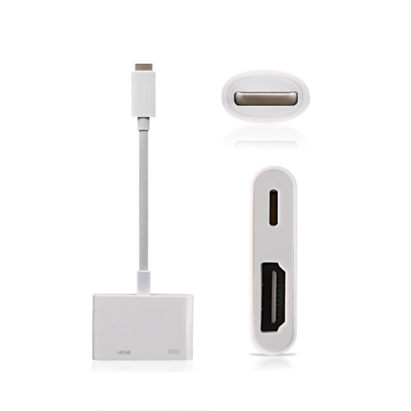 Anvendelig til Apple Lightning Digital AV-adapter Lightning til HDMI-adapter Apple MFi-certificeret HDMI-kabelkonnektor Synkroniseringsskærm