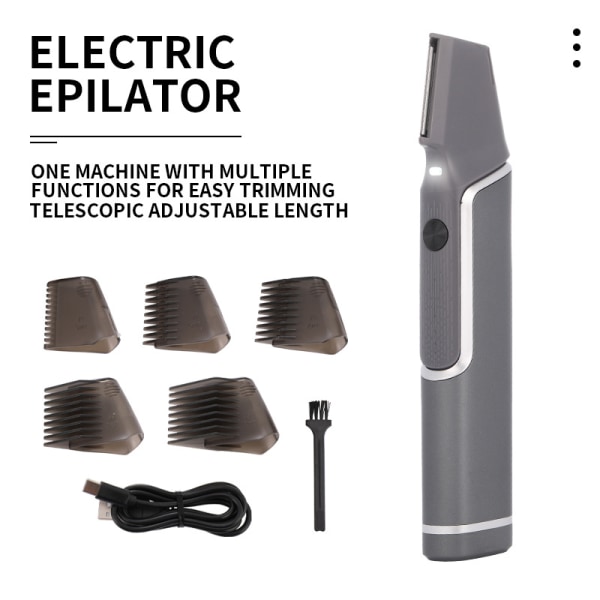 Elektrisk barbermaskin for menn oppreist rygg epilator USB-lading