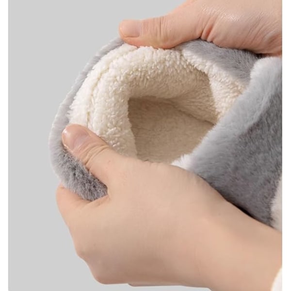 Tofflor Dam Tofflor i Bomull Söta Hajtofflor Varma Höst och Vinter Inomhus Djur Plyschtofflor Pad Tofflor Bekväma 24,5 cm