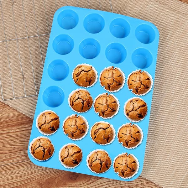 Sæt med 3 fødevaregodkendte silikone muffinforme til 24 muffins