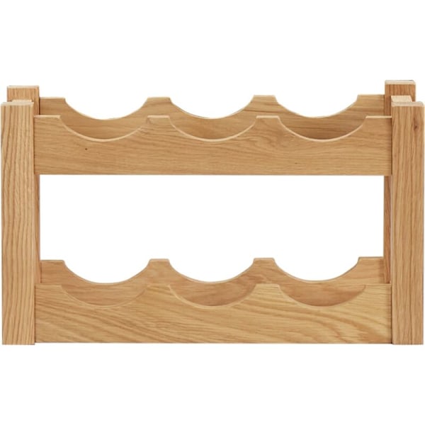 Flaskeholder til 6 flasker 37x21x21 cm Egetræ