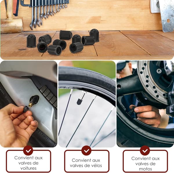 Ventilkapper, 10 styk, Cykelventilkapper, Bilventilkapper, Motorcykelventilkapper, Bil Dækventiler, Autoventilkapper