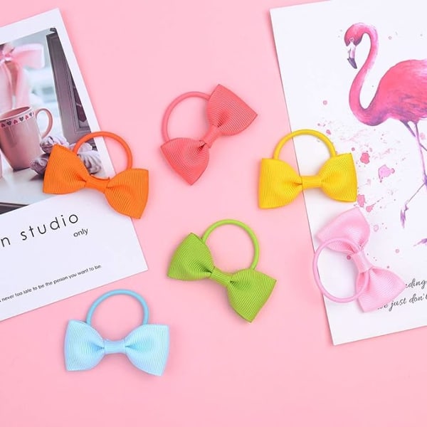 (20 st - Blandade färger) Baby Girls Hårtillbehör Bågar 2 Tum Mini Boutique Gummiband Hårtillbehör för Barn Och Småbarn