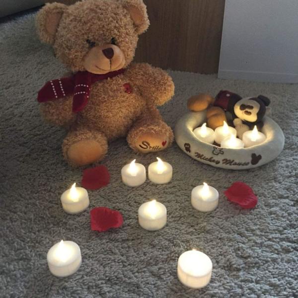 simile Tealights 24-pack, flamlösa LED-teakljus, batteridrivna falska ljus, 100 timmar för bröllopsfest, semesterdekoration utomhus