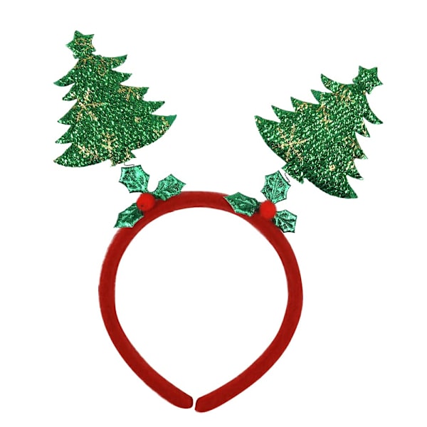 Julehodeplagg med glitter, gullfarget snøflak, grønn og rød, til kvinner og jenter, hårtilbehør, cosplay, vinter, juledekorasjon