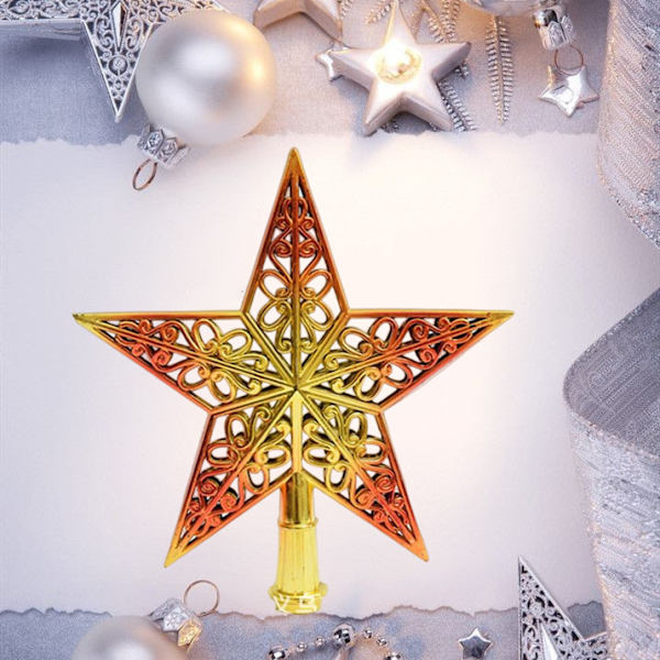 1 Pakke Stjerne Juletræstop Juletræstop Ornament