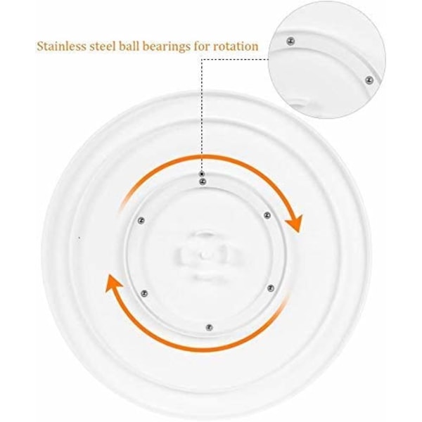 11 Inch Rotating Cake Turntable with 2 Icing Spatula, 3 Icing Smoother, Revolving Cake Stand White Baking Cake Decorating Supplies (6 PCS)