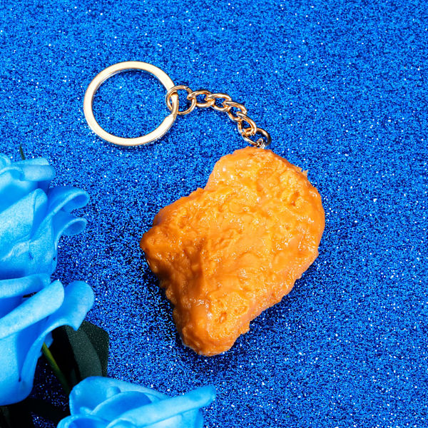 Kylling Nugget Nøglering, Sød Nøglering Gave til Kvinder Mænd, Perfekt til Rygsække, Tasker, Punge, Punge, Bilnøgleringe