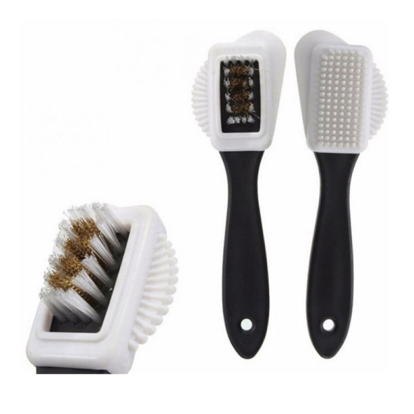 3Pcs Quality Nubuck And Suede Multifunctional 4-Sided Cleaning Shoe Brush, Brass Bristle, Cleans And Gives Perfect Nap