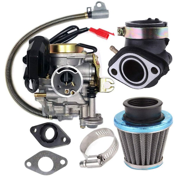 Passende forgasser for Gy6 50cc 49cc 4 TAKTS SCOOTA TAOTAO 18 mm Motor Figur Luftfilterinntakssamler
