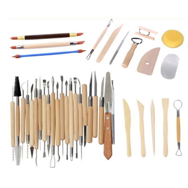 Lerverktyg 38 Delar Keramikverktyg Skulpturverktyg I Barns Lersats Polymerler Sats Keramikverktyg För DIY Hantverk Set Set med Skulpturverktyg