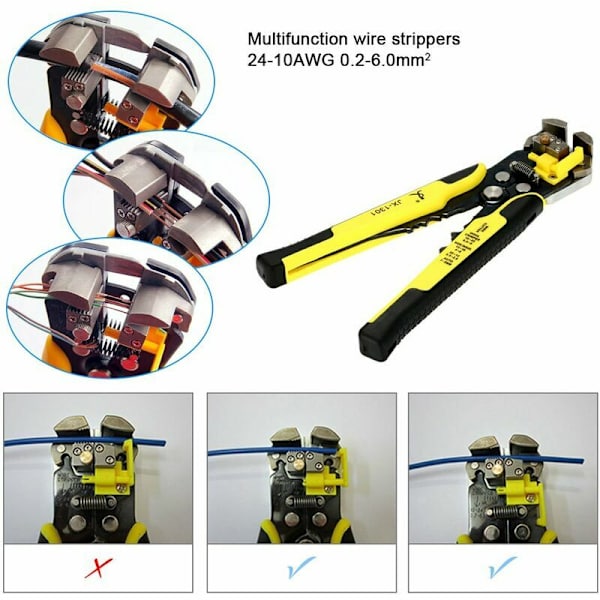 Professionelle solpanel-krimpværktøjer 2,5-6mm² 14-10 AWG soltrådskonnektorsæt med afisoleringstang kompatibel med MC4