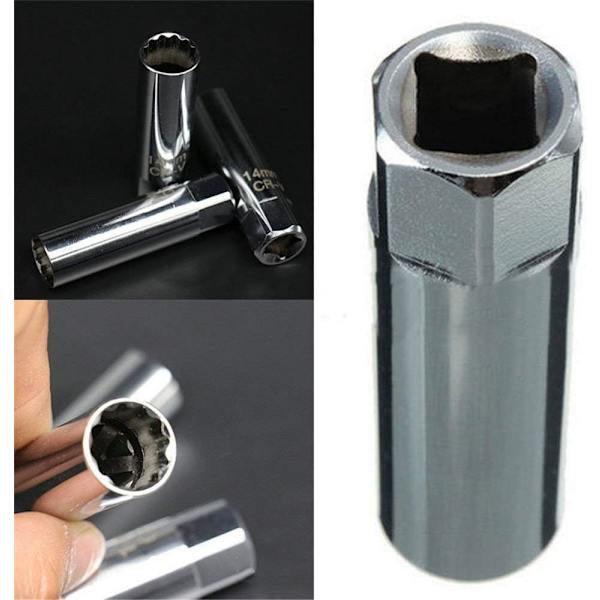 Tændrørssæt (2 stk.), Tændrørsstiknøgle-ekstraktorværktøj med tynd væg (14mm+16mm)