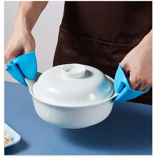 Silikonugnshandskar, grytunderlägg - Värmebeständiga, halkfria, vattentäta, minikökshandskar perfekta för matlagning, bakning och grillning (Mörkgrå)