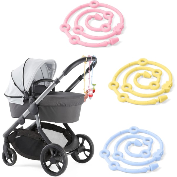 3 stykker legetøjs sikkerhedsseler (blå/gul/pink), babylegetøj drop ch