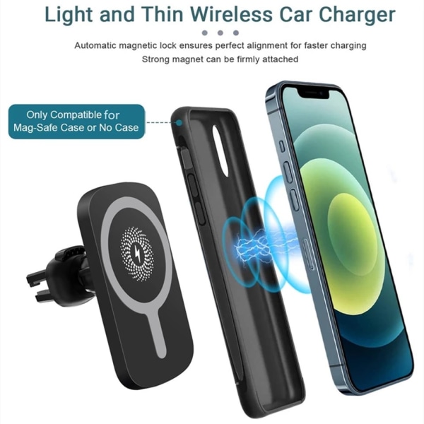 Magnetisk bil trådløs oplader til Apple 13 iphone12 magnetisk trådløs opladning