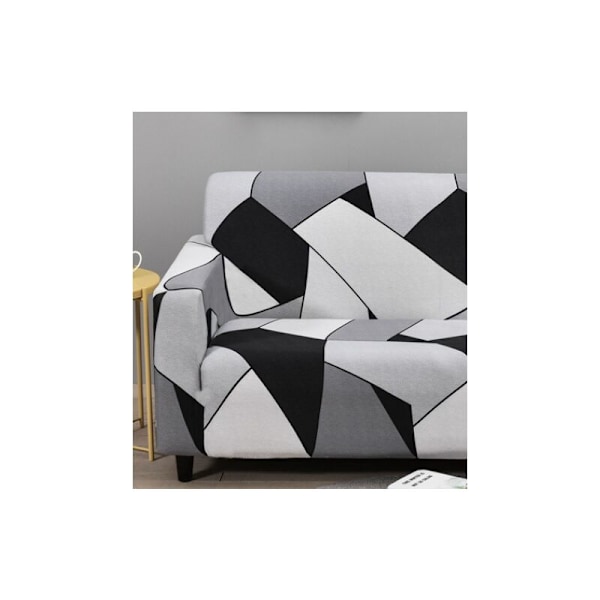 Sofföverdrag 2-sits 145-185cm Sofföverdrag med moderna armstöd överdrag universellt elastiskt sofföverdrag svartvitt grått skyddande överdrag