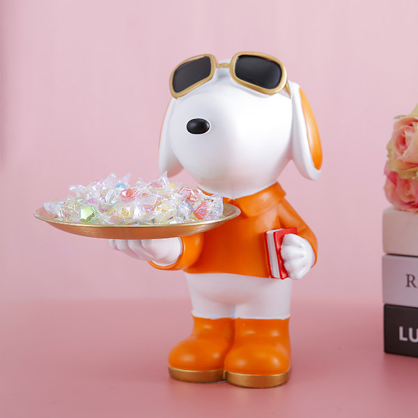 Nordisk let luksus Snoopy entre opbevaring nøgle slik bakke dekoration stue TV hjem dekoration