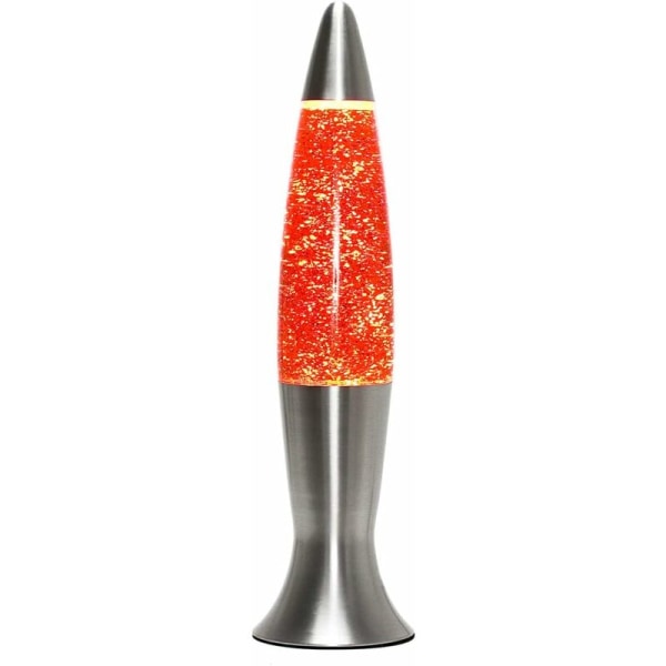 Lava lampe Angelina oransje med sølvglitter H:40 (inkl. pære) ideell for en unik atmosfære i stuen