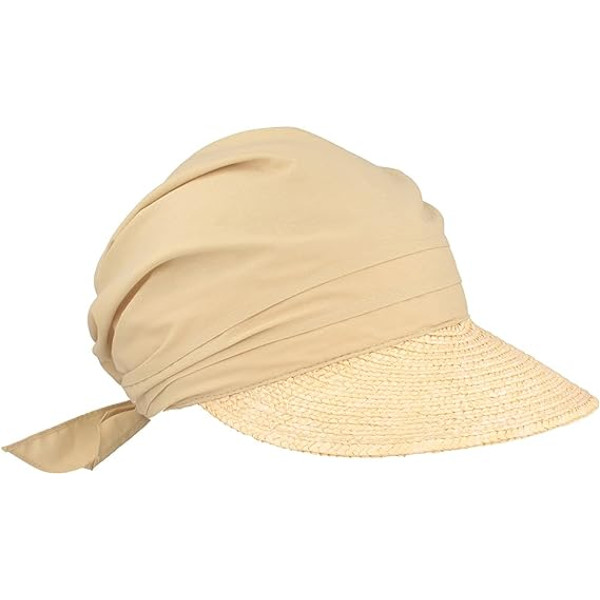 Natural - Baseball kasket - Regular - Enkel casual baseball kasket til kvinder, hvedegræs patchwork bomuld, ande tunge, stråhat, solbeskyttelse til