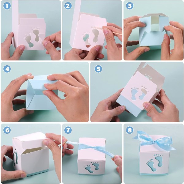Godisbox, 50-pack presentask, Godisbox, Bandgodispresentask, Festceremoniask Dekoration för födelsedag, dop, nattvard, jul