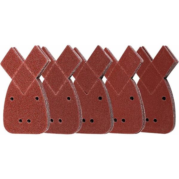 50 ark sandpapper, 4 hål, tjocklek 40/60/80/120/240 för slipmaskin svart