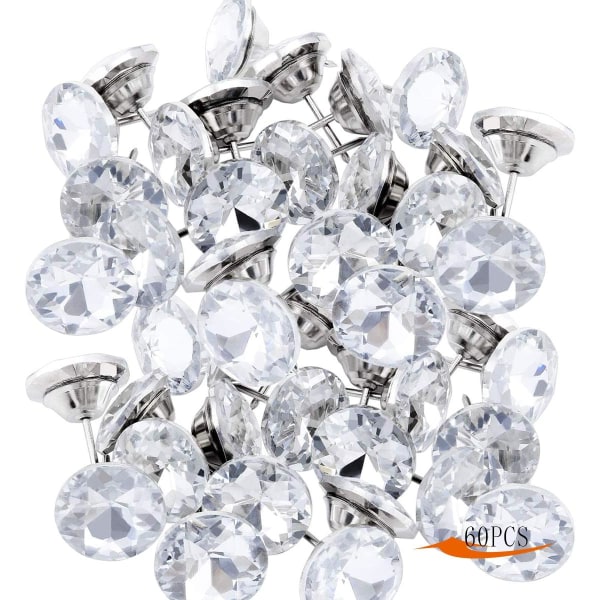 60-pack kristalldekorativa naglar 20mm(30st) 25mm(30st) Klädsel
