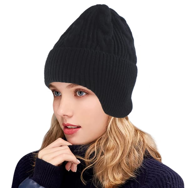 Dame Vinterhue Blød, Behagelig, Blød Strækbar Casual Skull Strikhue, Cool Sort