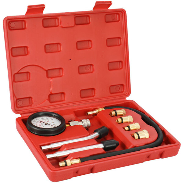 Bränslemotor kompressionstestare Manometer testare för automatisk bensinmotor cylinder motor testkit 0-300 PSI med väska
