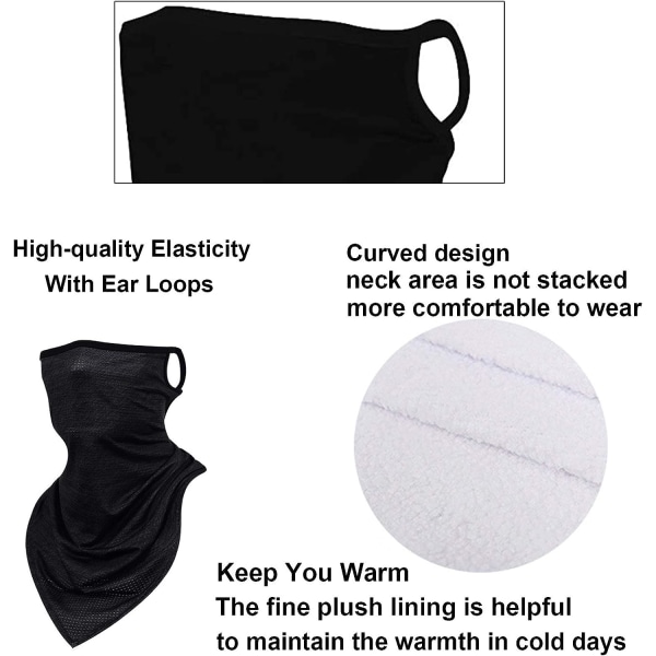 Sort - Rørformet halstørklæde, alsidigt elastisk halstørklæde til mænd