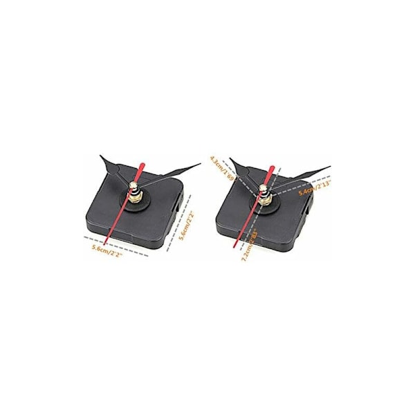 2 st Urverksmekanism Kvarts Netles Noir Rouge DIY
