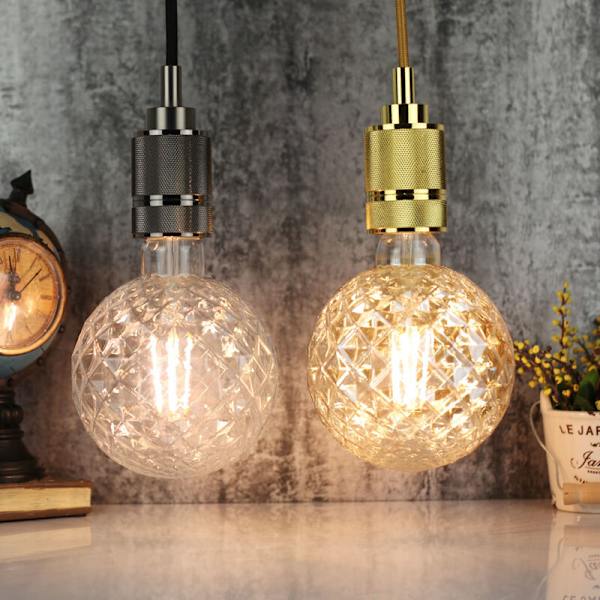 LED Crystal Edison-glödlampor 4W 2700K Varmvitt 360 Lumen 220/240V E27 Specialdekorativa glödlampor (G125 Crtystal) [Energiklass A++]