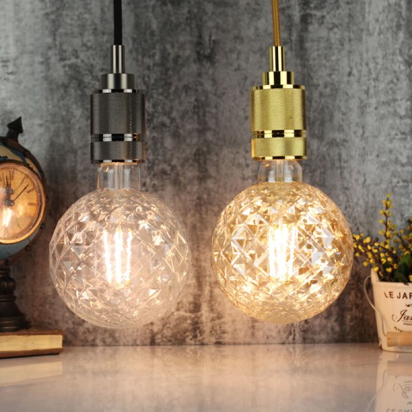 LED Crystal Edison Pærer Lyse Pære 4W 2700K Varm Hvid 360Lumens 220/240V E27 Specialitet Dekorative Pærer (G125 Crtystal) [Energiklasse A++]