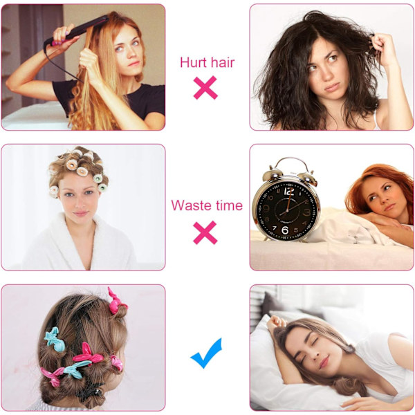 30 stk, 6 farver * 5 stk Fleksible svampeskum hårruller, ingen varme magiske hårruller bløde pude ruller hårpleje DIY styling værktøjer behagelige for