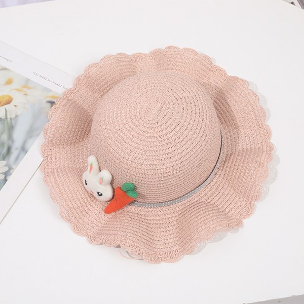 Kanin Hat Sun Bag Parasol Flicka Halm Barn Barn Halm + Anime Strand Barnmössa