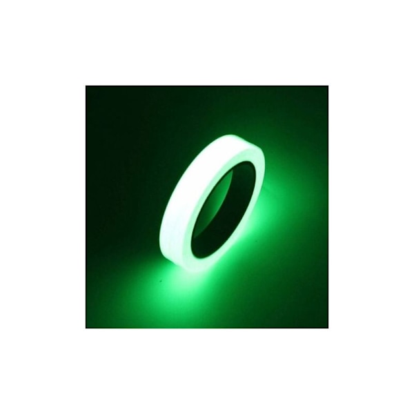 10Mx1CM Självhäftande fluorescerande tejp, Självlysande tejp, Ljusgrön självlysande tejp, Fosforescerande säkerhetstejp, Avtagbar, Va