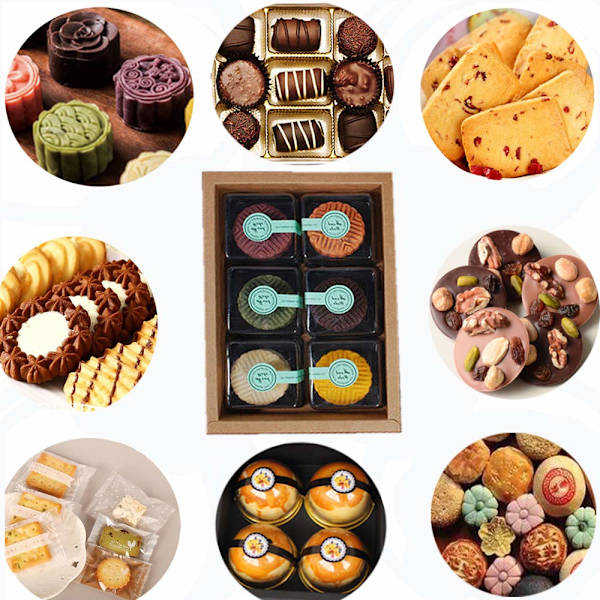 Cookies Cupcakes Bage Bage Kager Slik Cookies Håndlavet Bombeæske Beholder Holder med klistermærker og vindue, Pakke med 10 (4 plader)