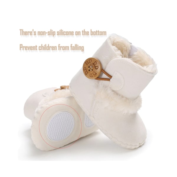 Vintervarme babyboots - hvit (11cm)