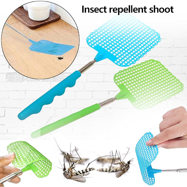 2 kpl kärpässuojatyökalu Kärpänen Kärpäslätkä Ruostumaton teräs Kärpäslätkät Retractable Insect Killer Mini Sisä- ja ulkokärpäslätkät Hyttysiä varten