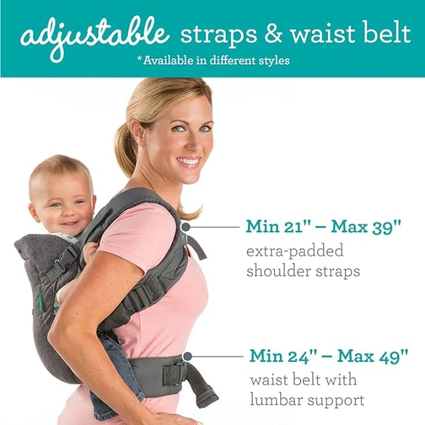 Flip Advanced 4-in-1 Baby Carrier, Baby Carrier With Ergonomic Seat, Adjustable, Forward-Facing And Forward-Facing Carrying Mode, For Newborns And B