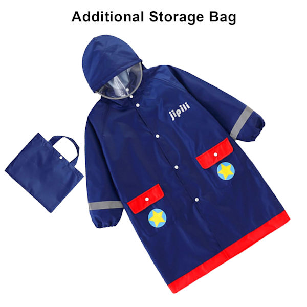 Regnfrakke med hætte til børn - Vandtæt poncho til børn - Unisex - Puddle sæt - Dyremønster - Unisex regnfrakke - Lang jakke - Jakke med klar skygge og refleks