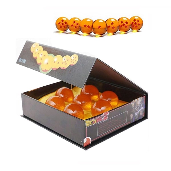 Akryl krystallkule 7 stjerner med gaveeske Seven Stars Acrylic Play Orange Crystal Ball Set for Cosplay, Dekorasjon(5.7CM)