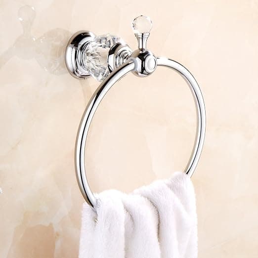 Luksus Krystal Kollektion Krom (Sort) Håndklæde Ring Holder Vægmonteret