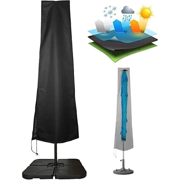 Deported Garden Deportee Overtræk i 210D Oxford Vandtæt, tæppe til haveparasol, beskyttelsesovertræk deportee anti-UV/støv/regn/vind (240x57x57cm,